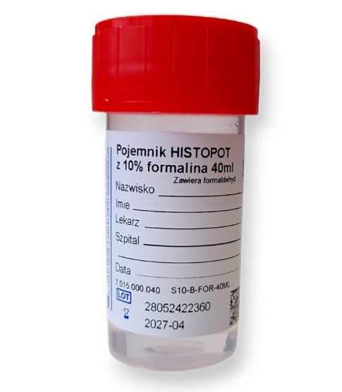 Pojemnik 40ml do histopatów z 10% formaliną